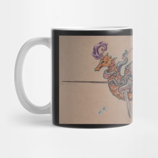 Octopus Knight with Seahorse Steed Mug